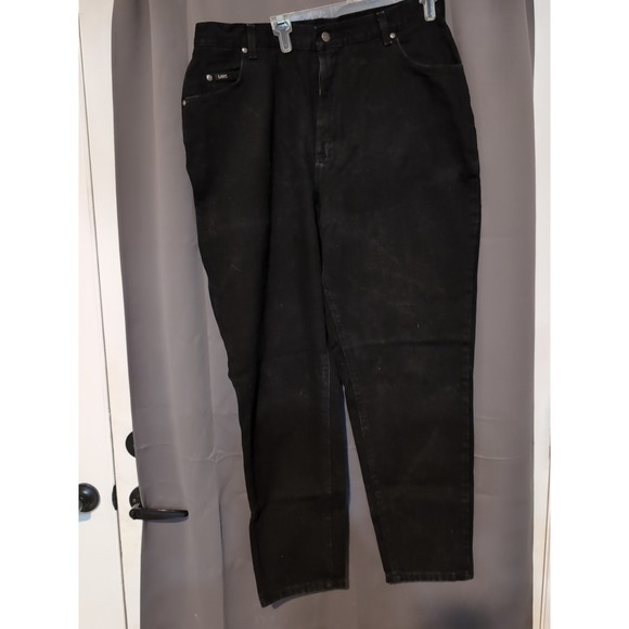 Lee Denim - Lee Black High Waisted Straight Leg Jeans, Women's Size 18, Lower On The Waist‎